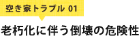 空き家トラブル 01 老朽化に伴う倒壊の危険性